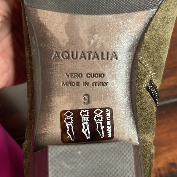 Aquatalia  Italy Women's Franca Boots Suede Leather Waterproof Block Heel sz 9 - Picture 12 of 12